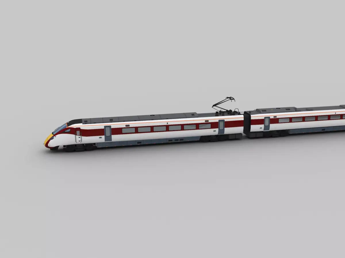 Lowpoly Train 9 high speed Low-poly 3D model