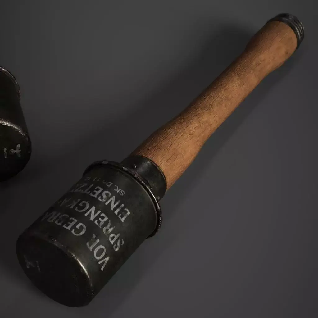 M24 Stick Grenade Stielhandgranate Low-poly 3D model