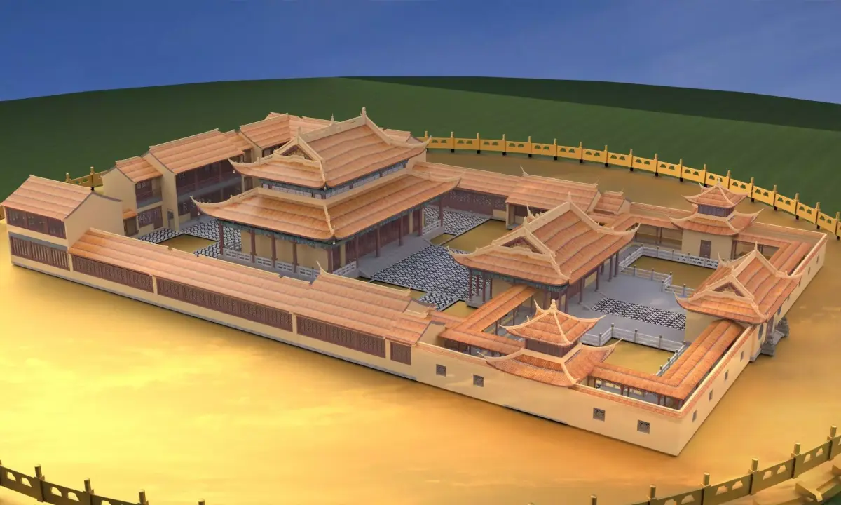 Chinese ancient courtyard house 3D model buy