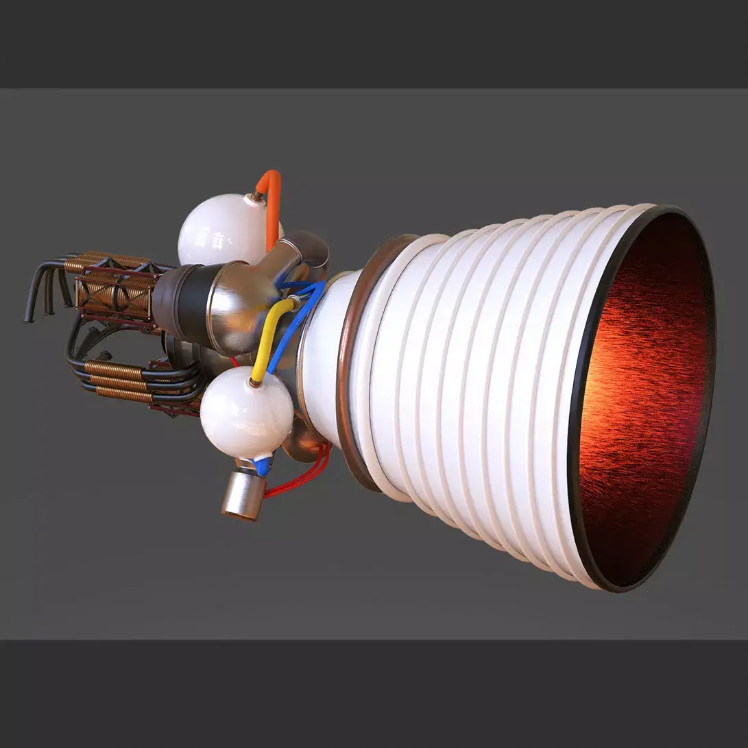 Rocket Engine 3D model 6