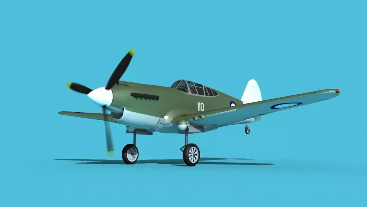 Curtiss P-40B Tomahawk V10 New Zealand 3D model