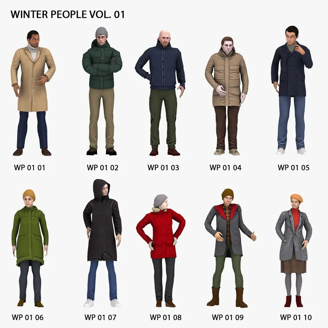  3D People Winter People Vol 01 