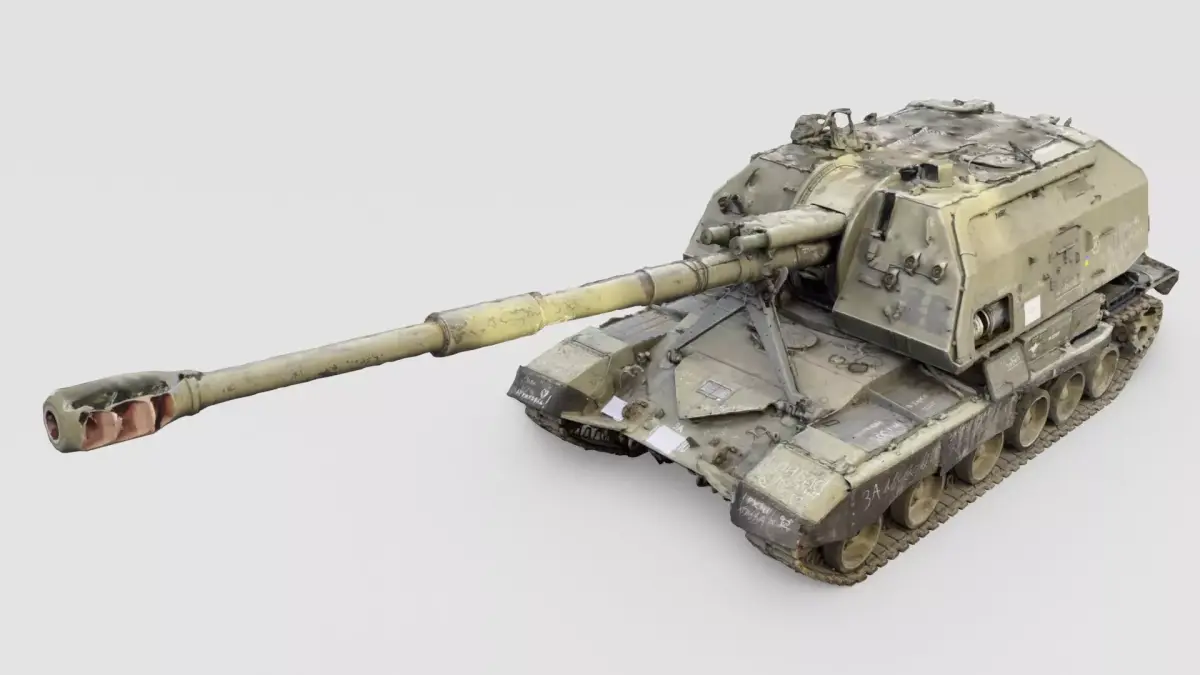 Destroyed 2S19 Msta 152 mm self-propelled howitzer M1990 3D model order