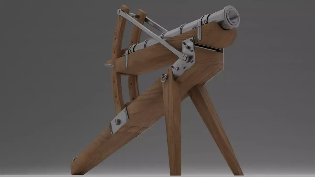 Medieval Cannon Low-poly 3D model 3