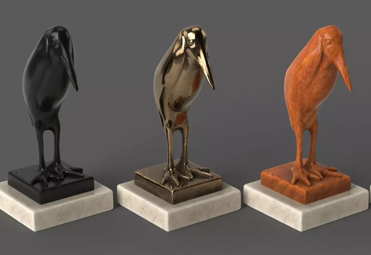 Stork bronze sculpture  3D model