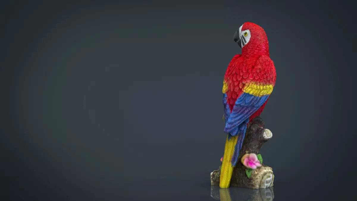 Red Parrot Low-poly 3D model