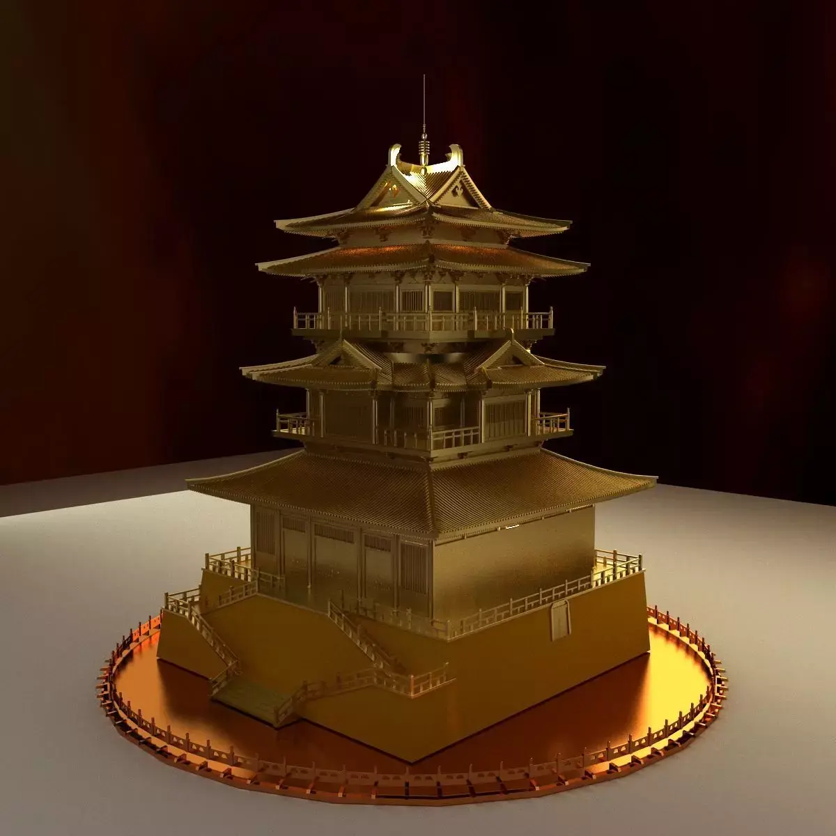 Chinese ancient house  3D model 13