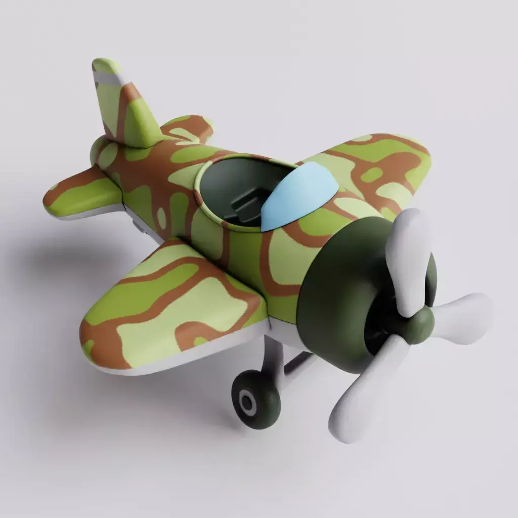 Toony Plane Camo Free 3D model