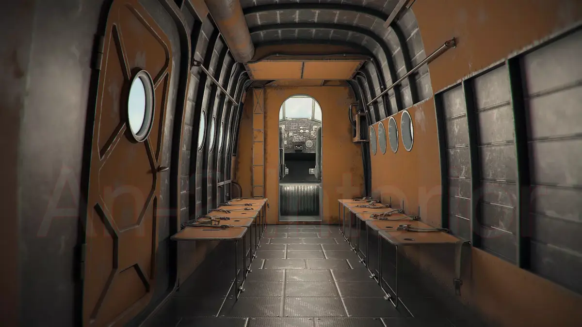 An-2 Antonov Airplane Interior PBR Low-poly 3D model