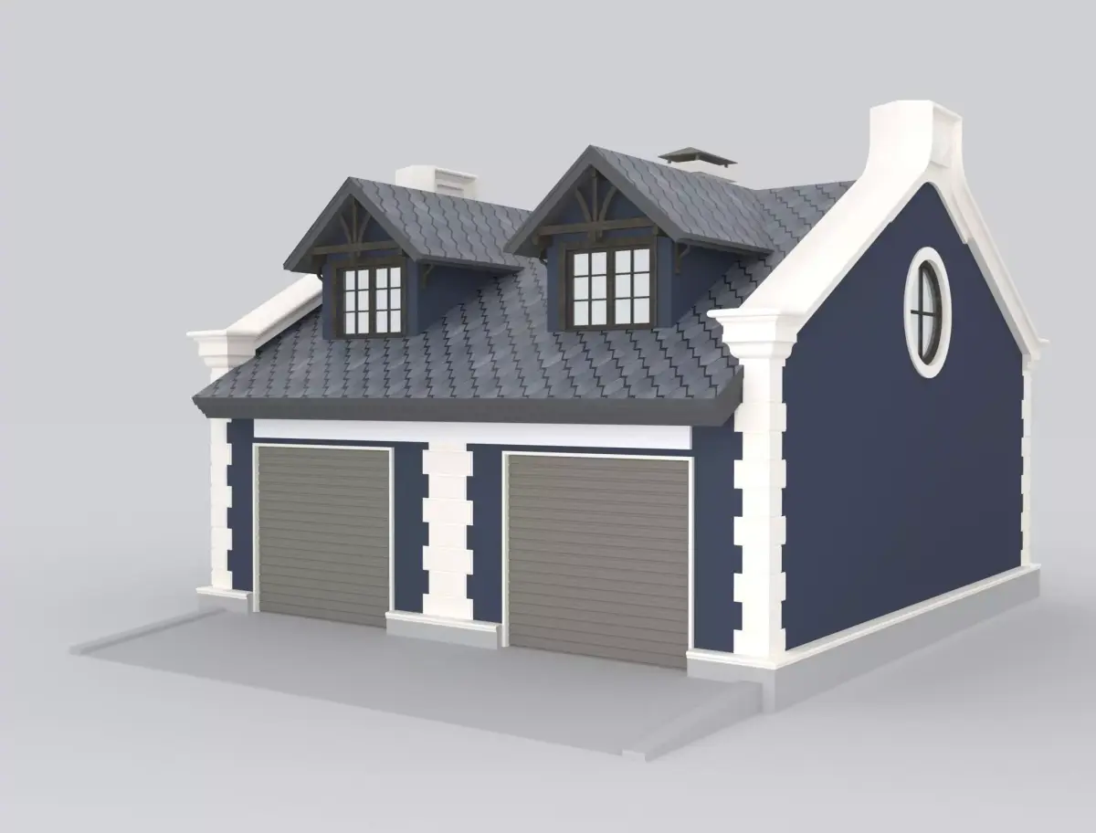 Detached Garages for two cars 3D model