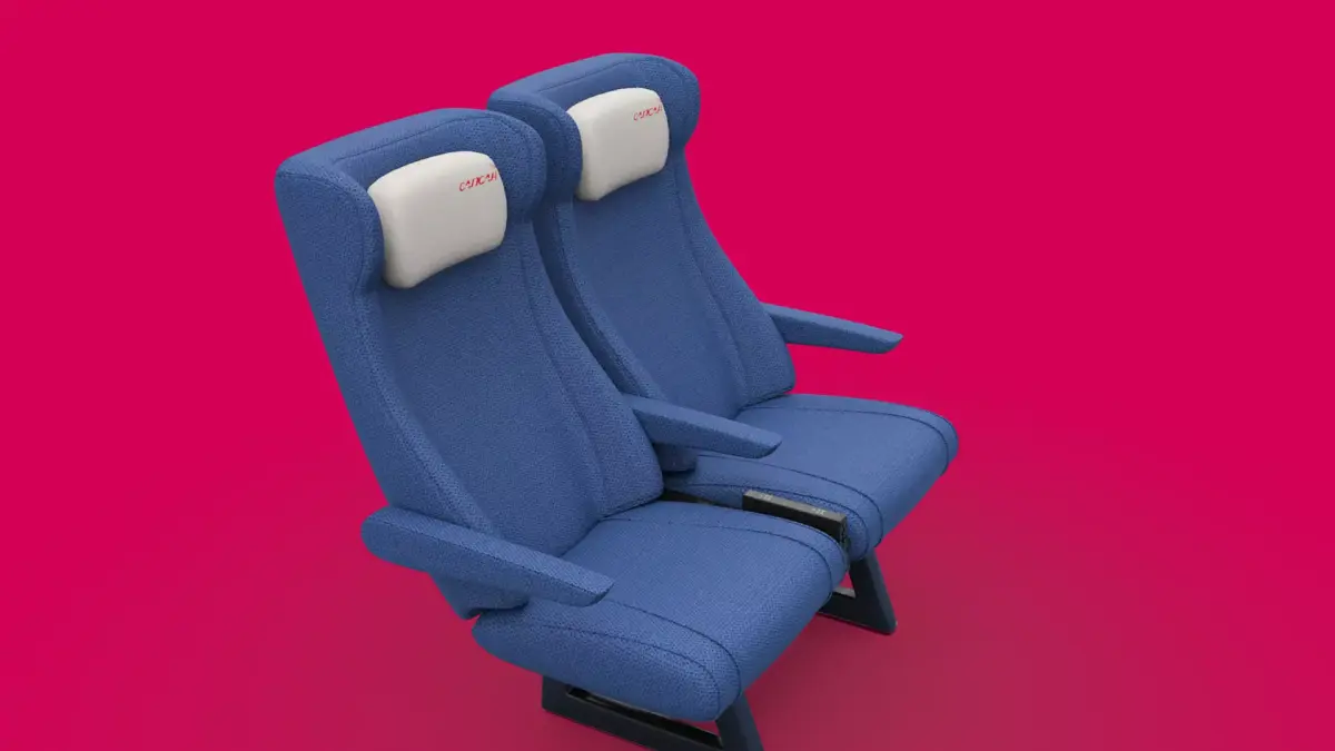 Train seat Plane passenger seats with pillow and armrest 3D model