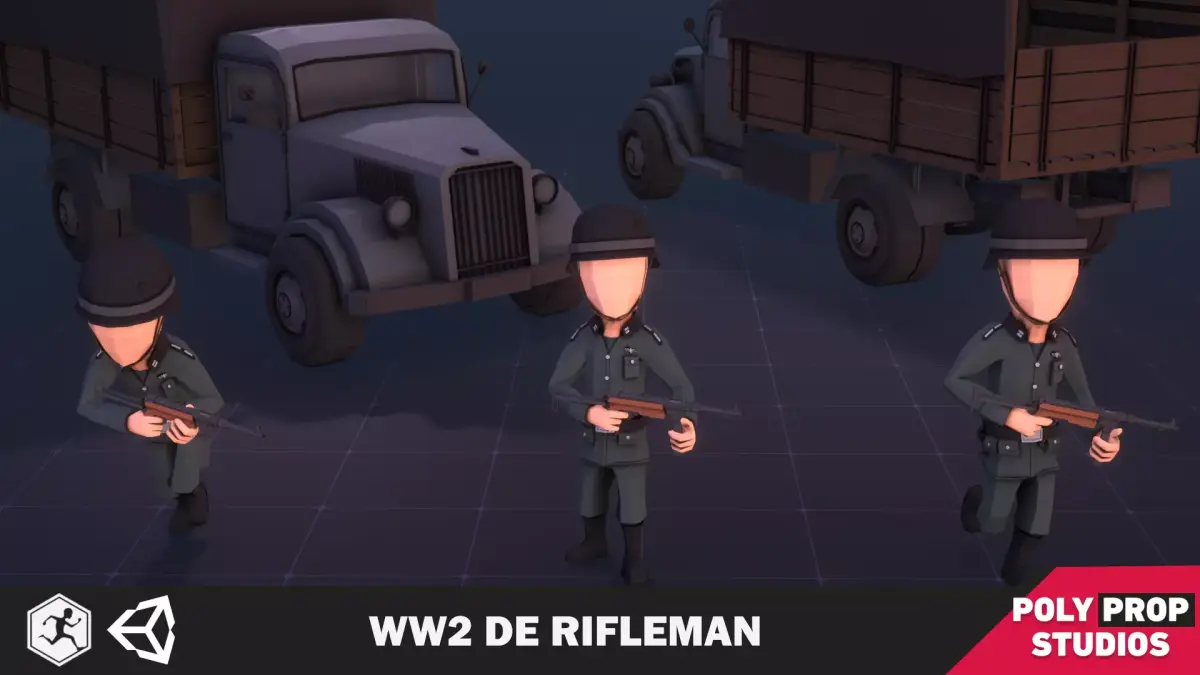 WW2 DE Rifleman Low-poly 3D model