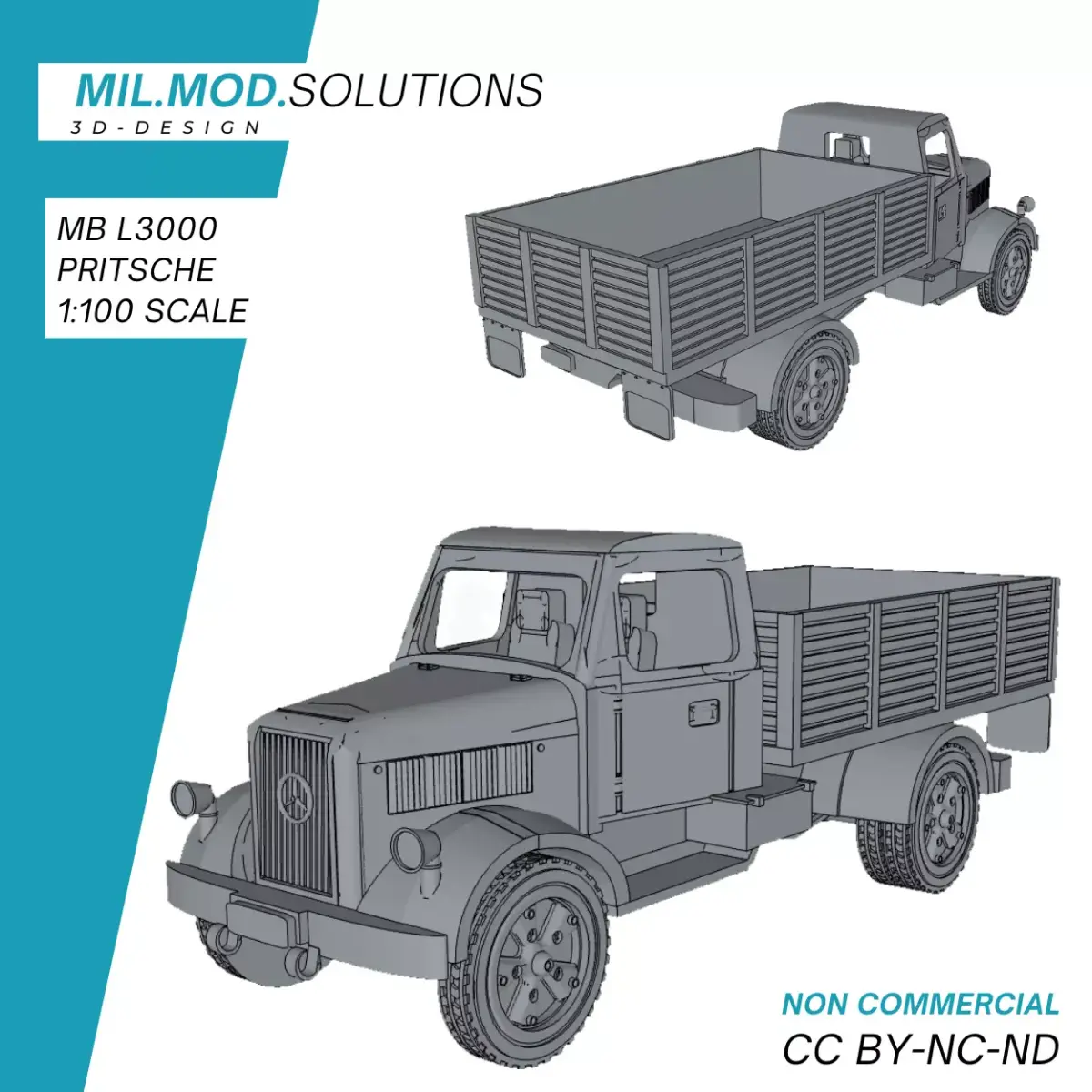 Mercedes Benz L 3000 WW2 3D print model