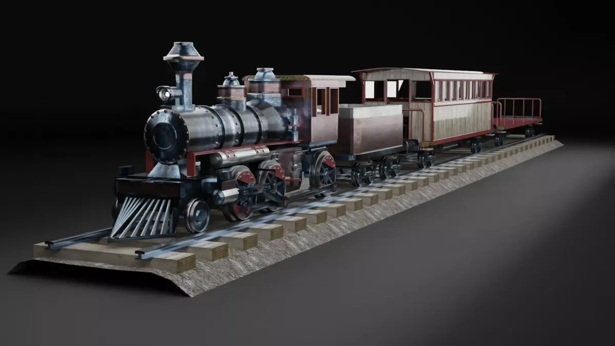 Old Train - Low poly Low-poly 3D model