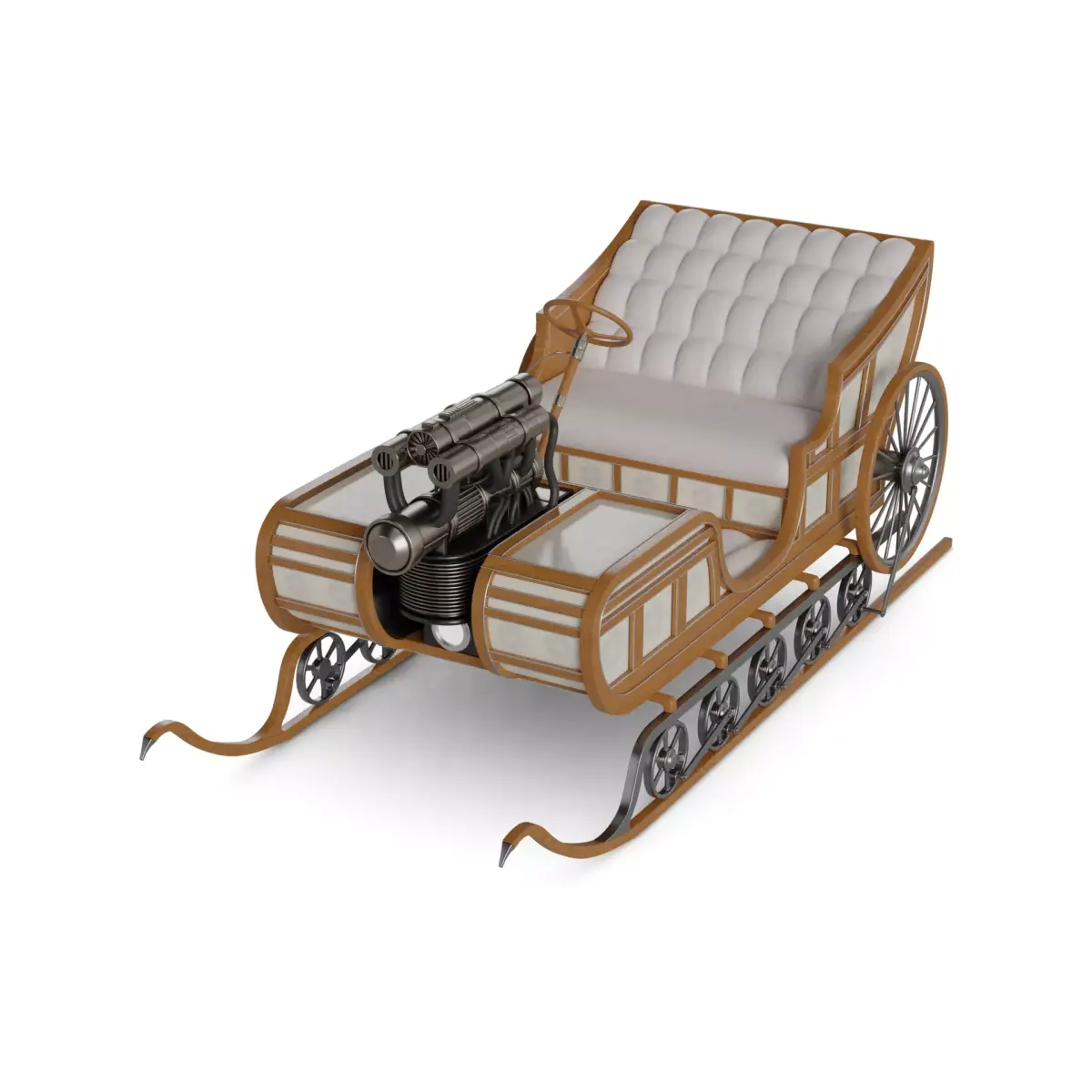 Snowmobile Rescue Sled 3D model get
