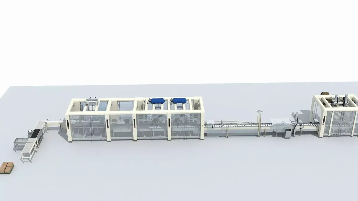 Automated Packaging Production Line For Fresh Milk 3D model