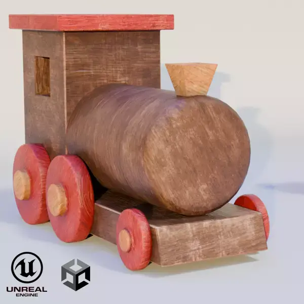 Wooden Toy Trains 3D model