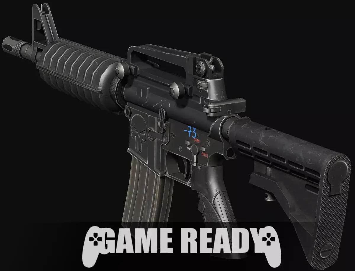 M4A1 - PBR Low Poly ar rifle Low-poly 3D model