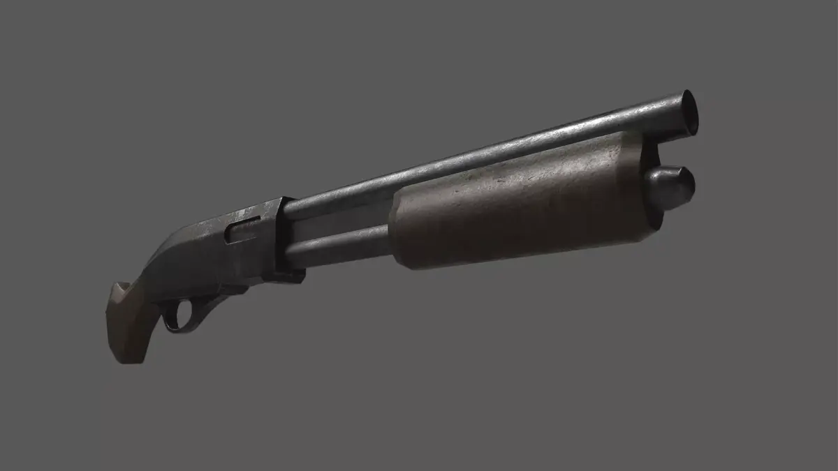 Sawed-off shotgun Free low-poly 3D model