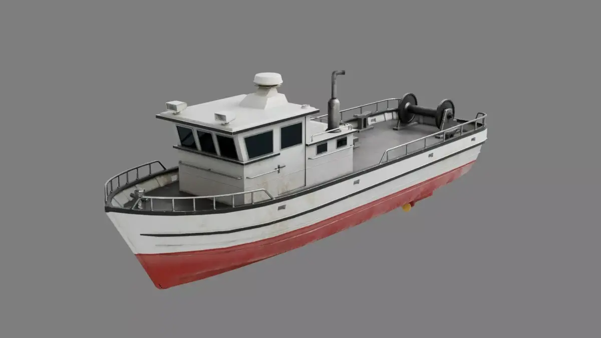 Lowpoly Fishing Boat Low-poly 3D model