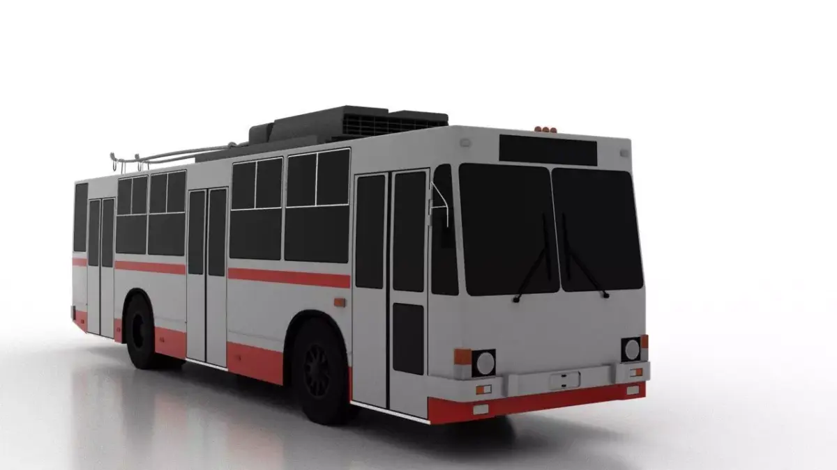 Trolleybus JUMZ-T2-09 Low Low-poly 3D model