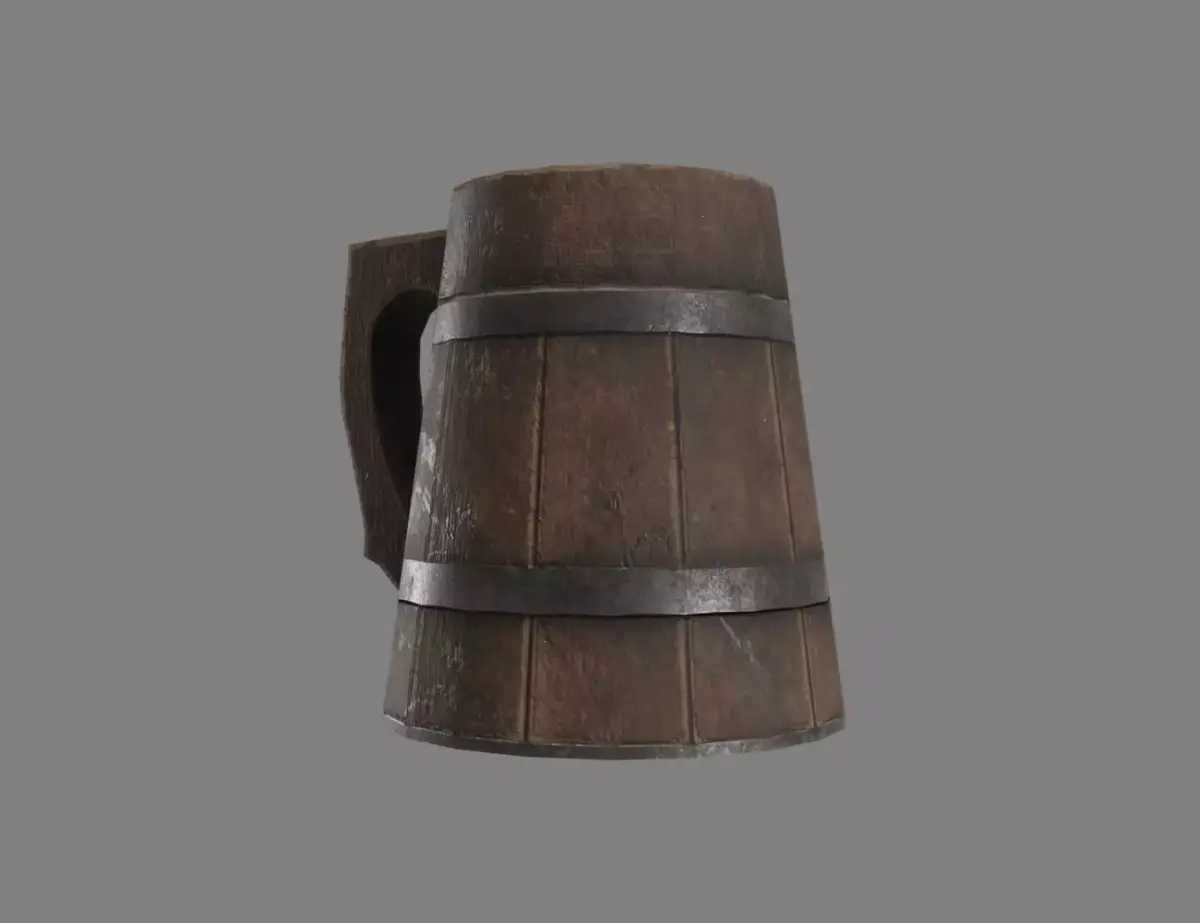 Wooden Historic Tankard Low-poly 3D model