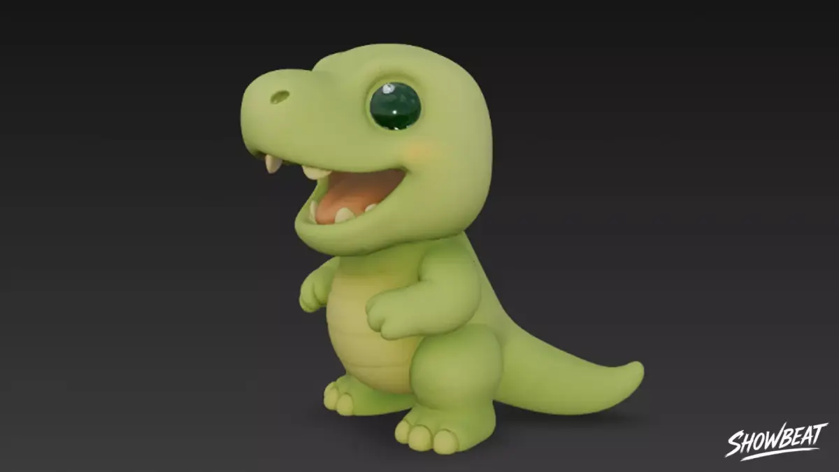 Cartoon Plush Tyrannosaurus Low-poly 3D model