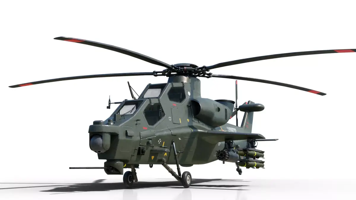 PBR 5 coatings Chinese WZ-10 gunship Z-10 Attack Helicopter Low-poly 3D model