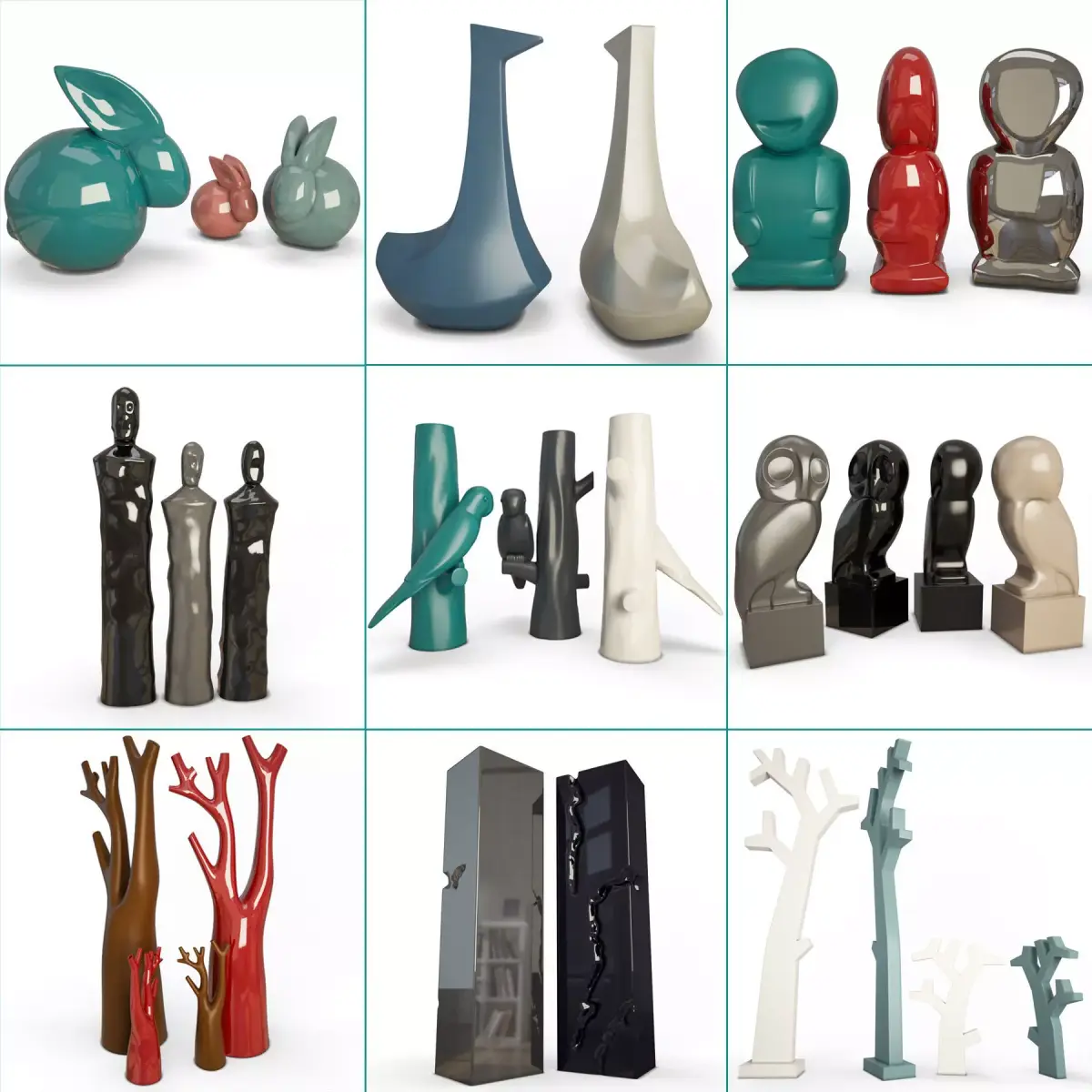 Sculpture Collection modern sculptures and figurines 3D model