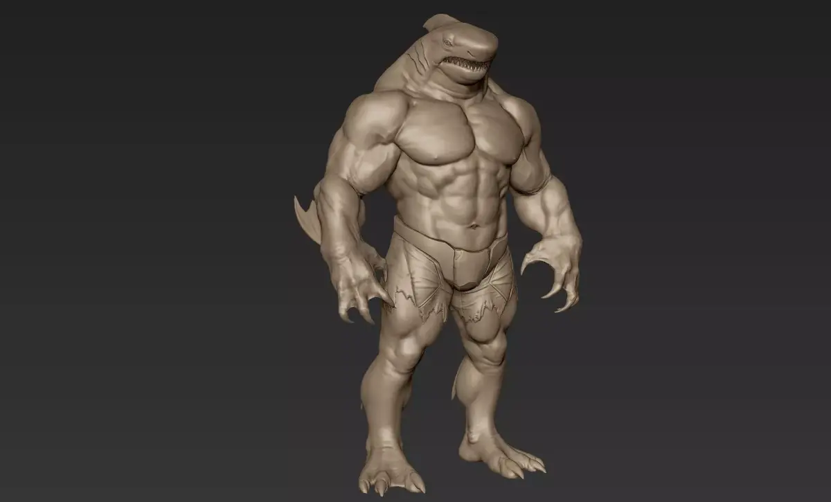 Sharkman 3D Print Model humanoid creature 3D model