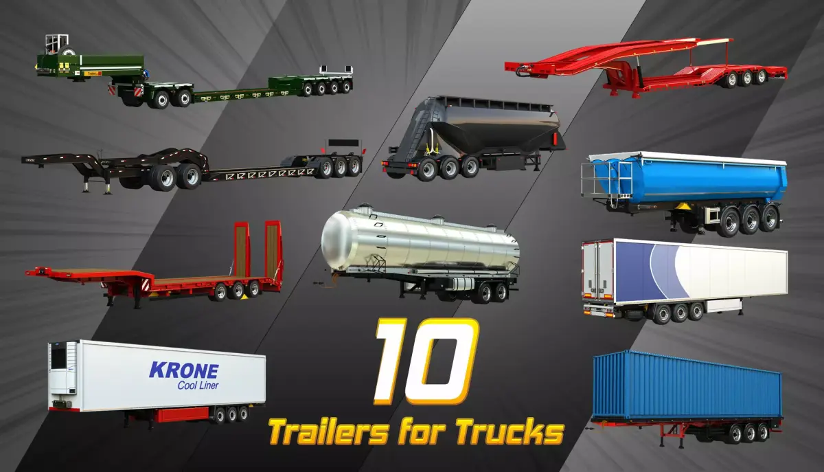 Big Collection of 3d Trailers for Trucks 3D Model Pack