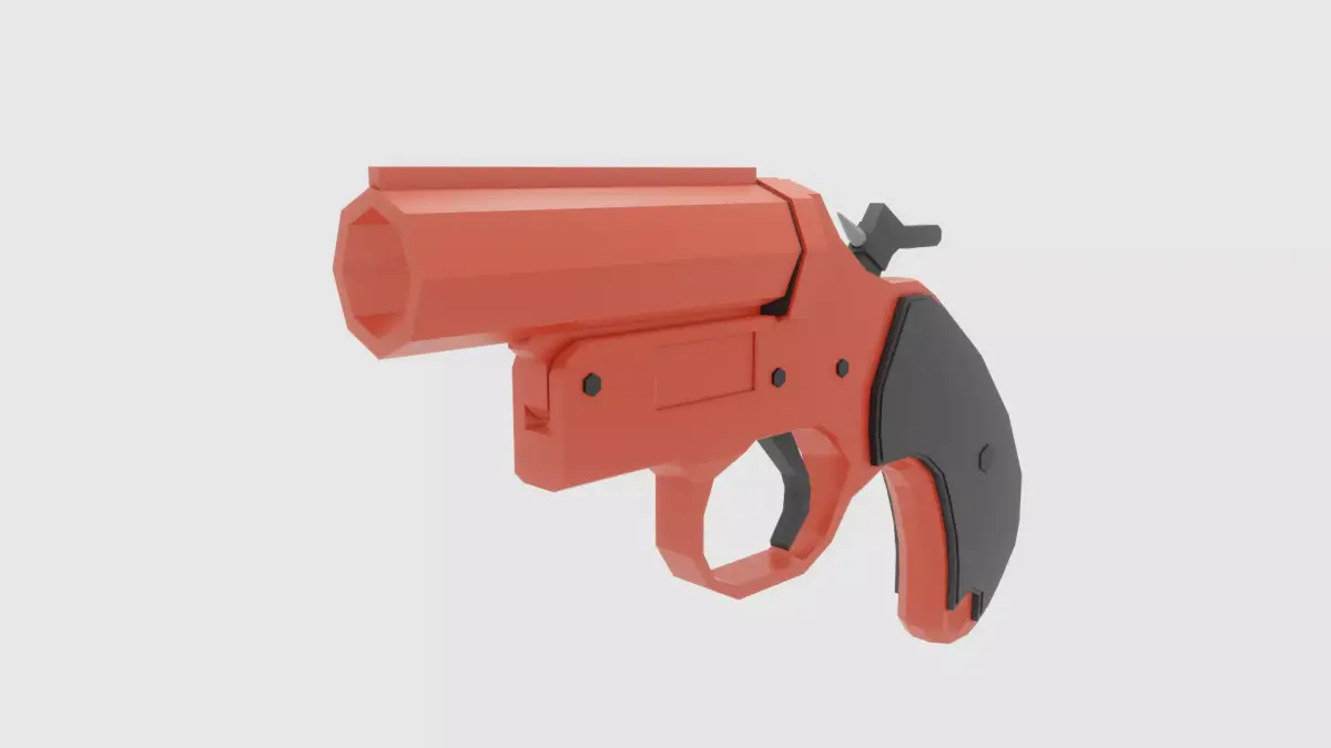 Low Poly Flare Gun Free low-poly 3D model