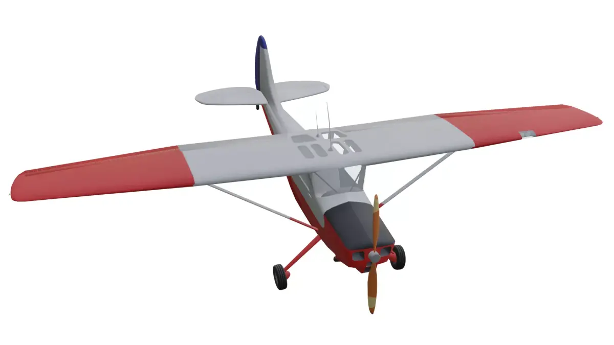 Cessna L-19 Bird Dog Low-poly 3D model