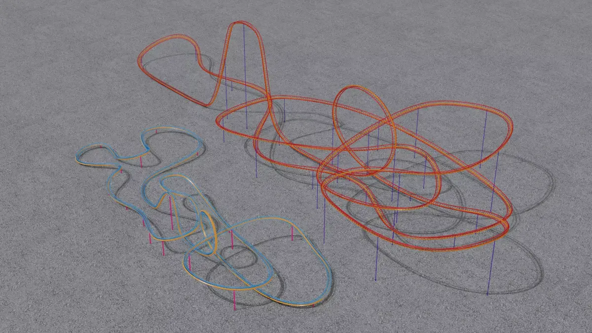 TWO Rollercoaster 3D Model Pack 4