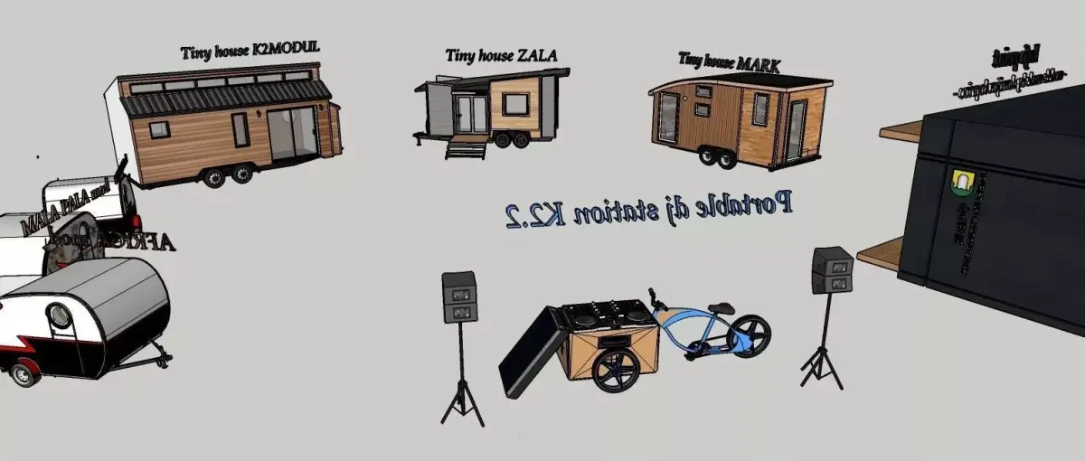 house on wheels-more models and portable dy station Free low-poly 3D model
