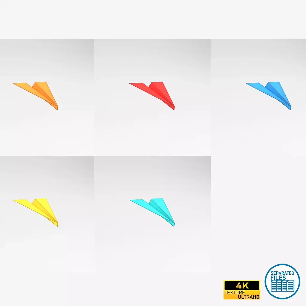 Paper Plane Pack 03 Low-poly 3D model