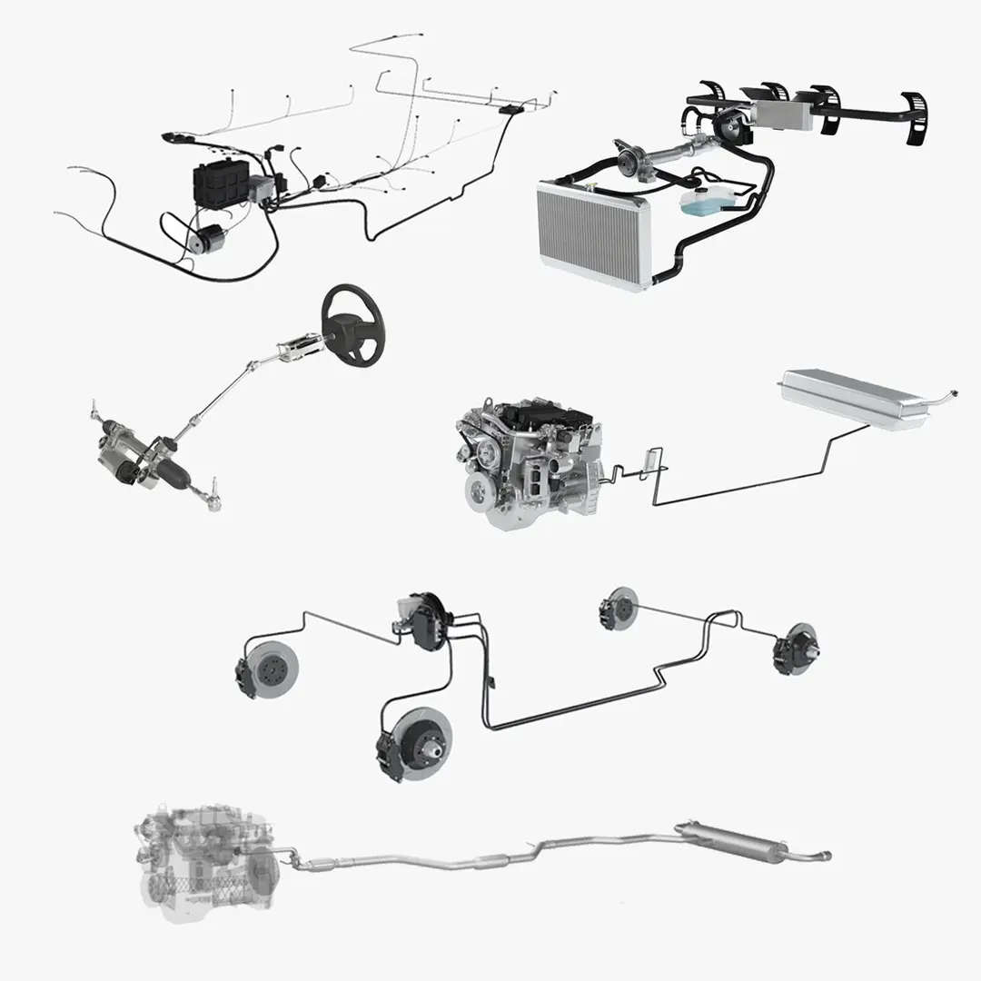 X-ray Car Parts 6 in 1 3D model