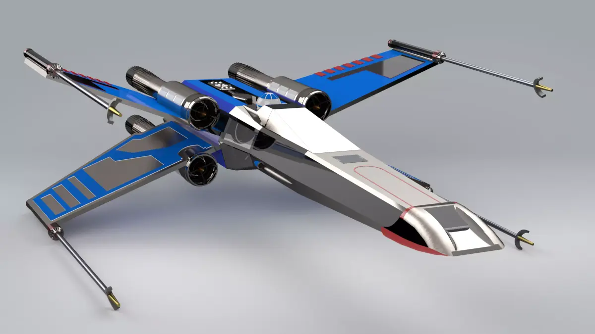 Futuristic Space Fighter Jet with Split Wings  Sci-Fi Model 3D model
