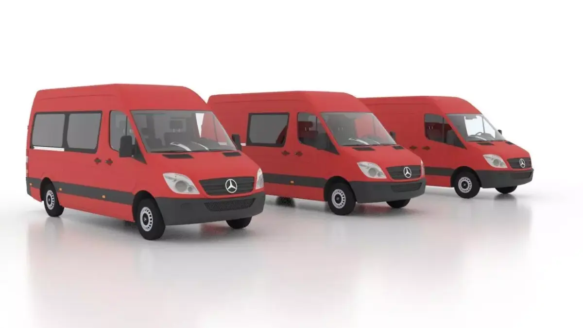 Mercedes Benz Sprinter L2H2 2009 Collection EU 3D Model Pack
