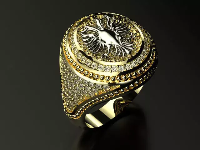 men ring 2 part double eagle r00102 3D print model