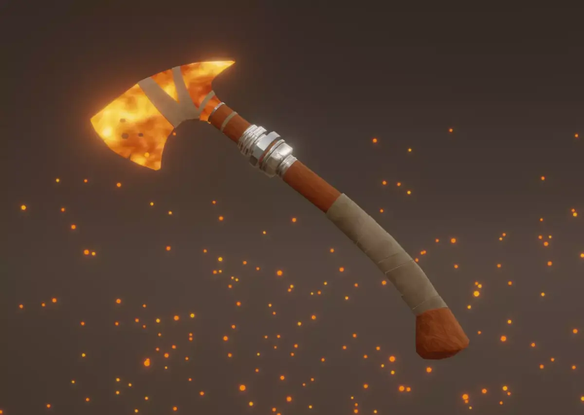 Fire Axe - Elemental Axe - Model 01 Low-poly 3D model