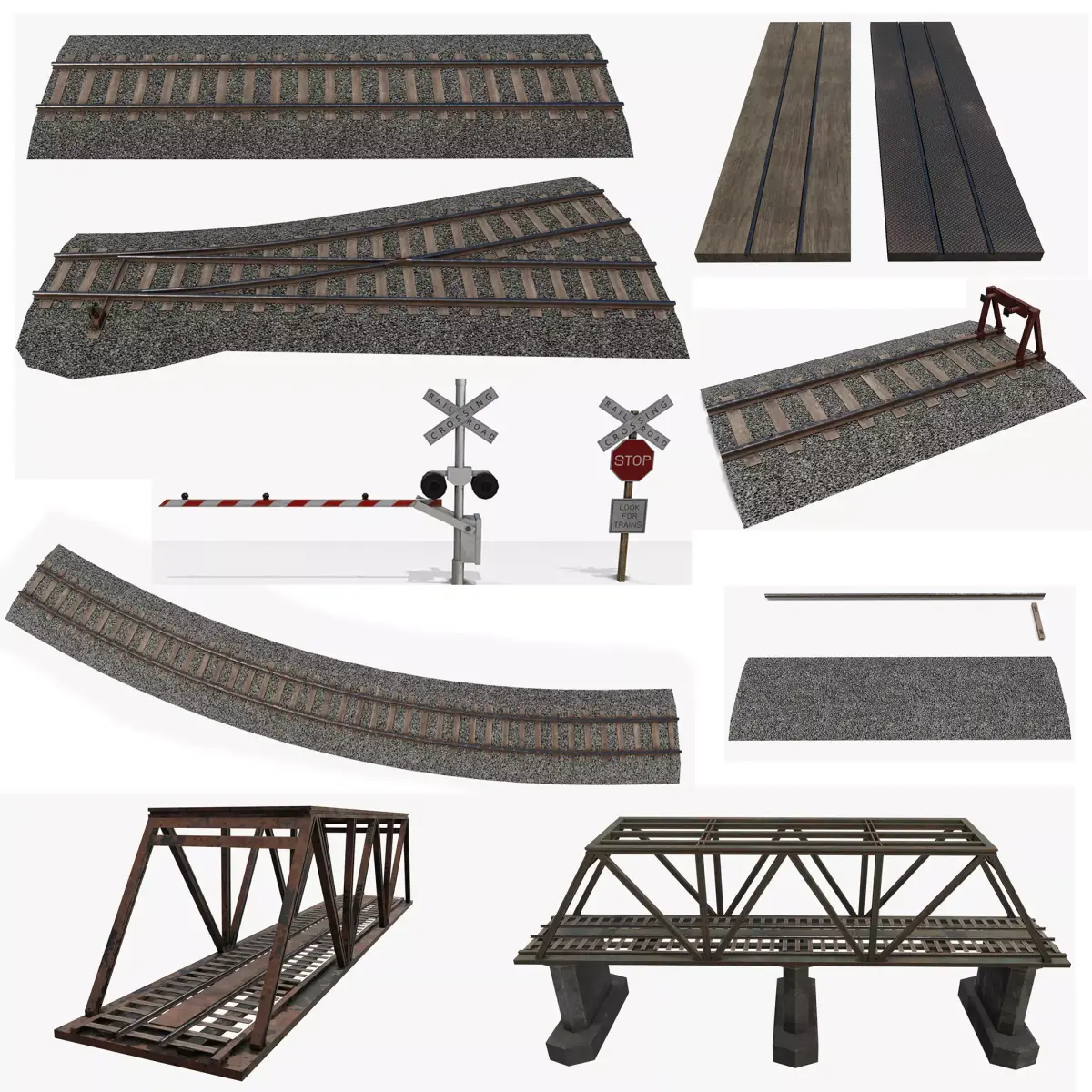 Railroad Pack Low-poly 3D model
