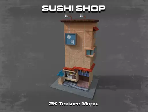 SUSHI SHOP Low-poly 3D model purchase