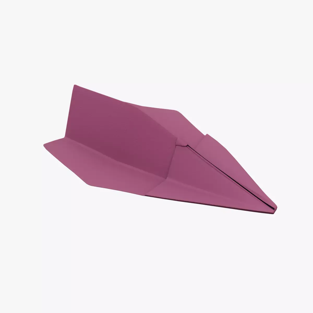 Paper Plane Maroon Low-poly 3D model