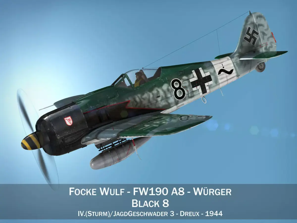 Focke Wulf - FW190 A8 - Black 8 3D model
