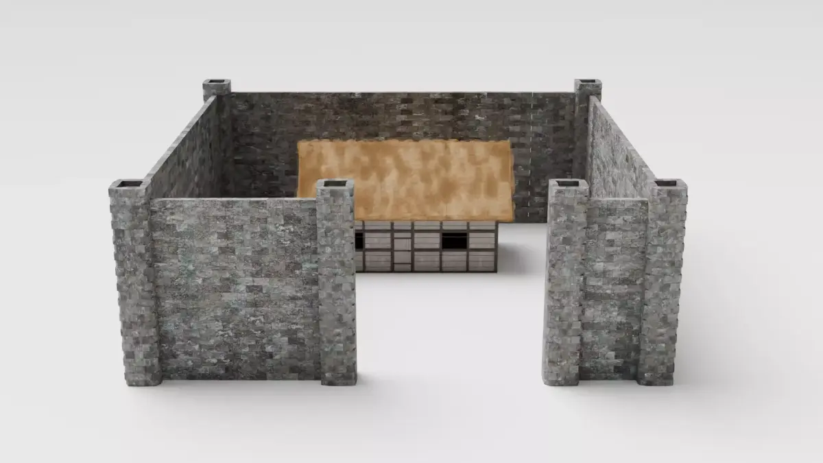 Medieval Barracks Low-poly 3D model purchase