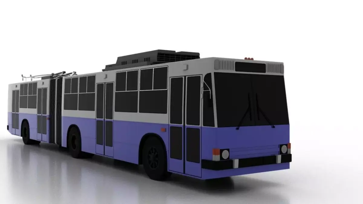 Trolleybus JUMZ-T1 1992 Low Low-poly 3D model