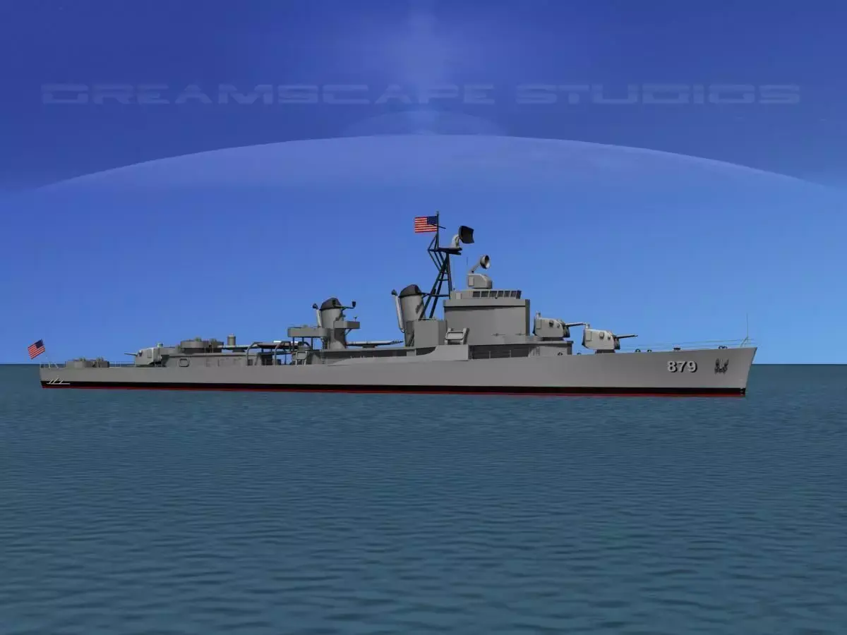 Gearing Class Destroyer DDR-879 USS Leary 3D model