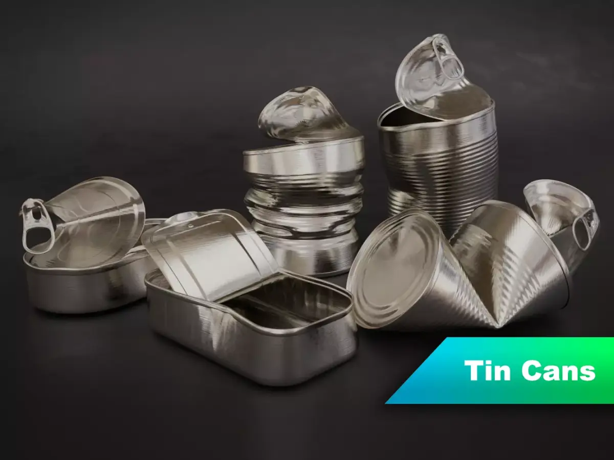 Opened Tin Can Set  3D model