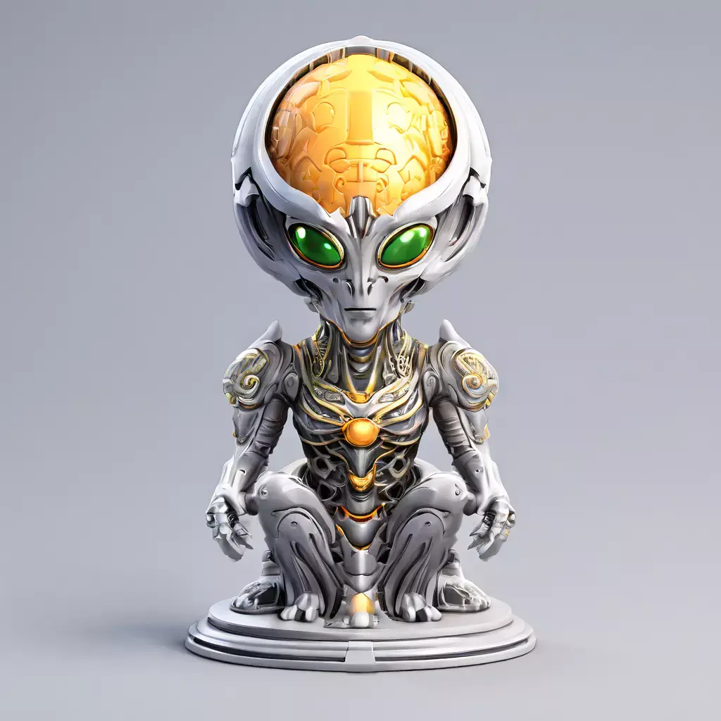 SciFi Alien Meditation Figurine Low-poly 3D model
